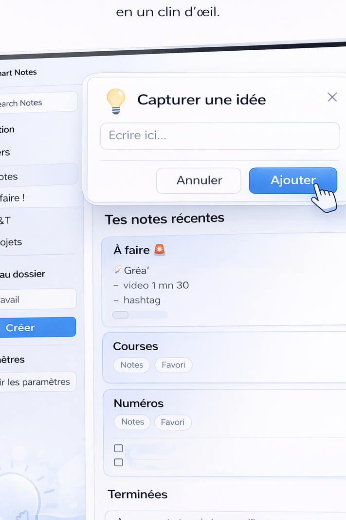 Créer une note rapidement dans Smart Notes