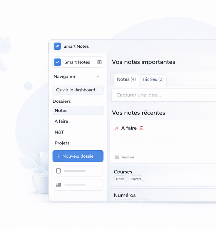 Organiser ses notes par dossiers dans Smart Notes